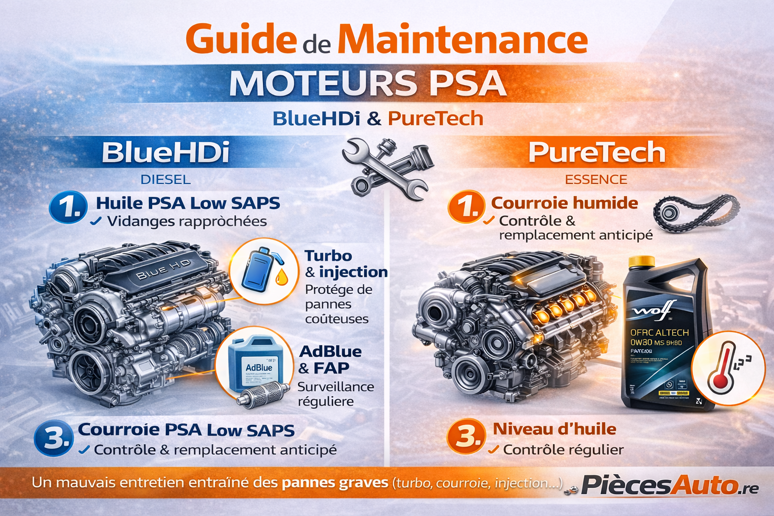 Guide Complet : 6 points essentiels pour la maintenance des moteurs PSA BlueHDi et PureTech