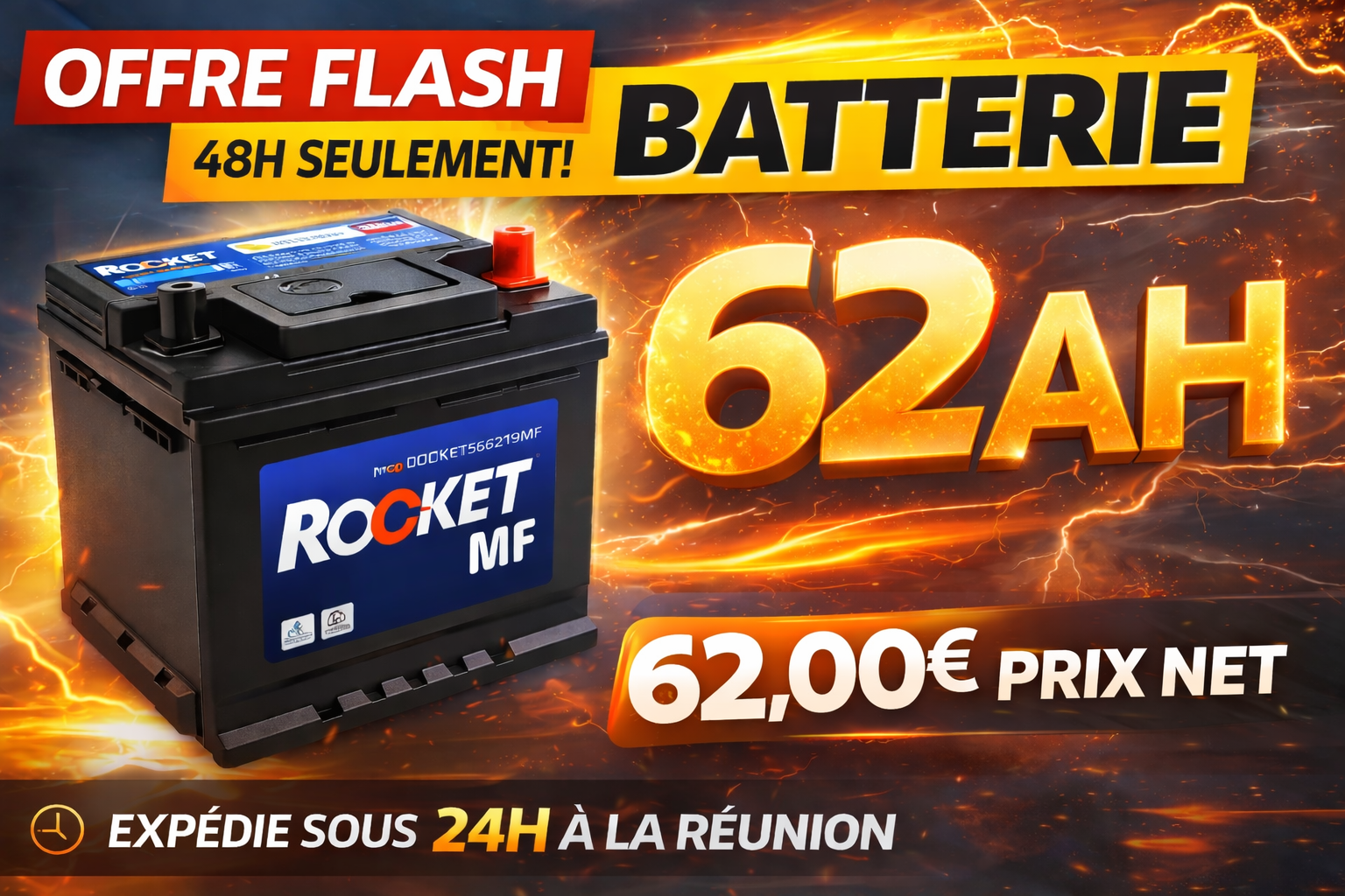 ALERTE OFFRES FLASH : Votre batterie dès 62€ chez PiecesAuto.re